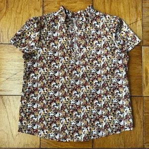 Floral Print V-neck Blouse